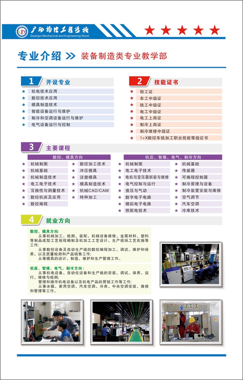 廣西機電工程學校2023年招生專業