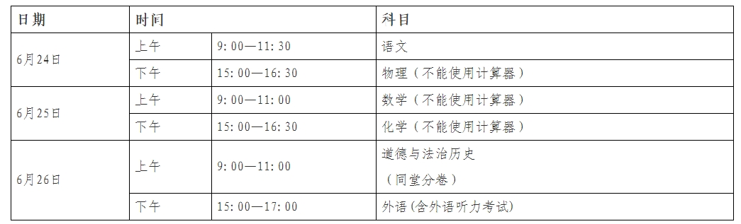 2023年南寧市初中學業水平考試通知